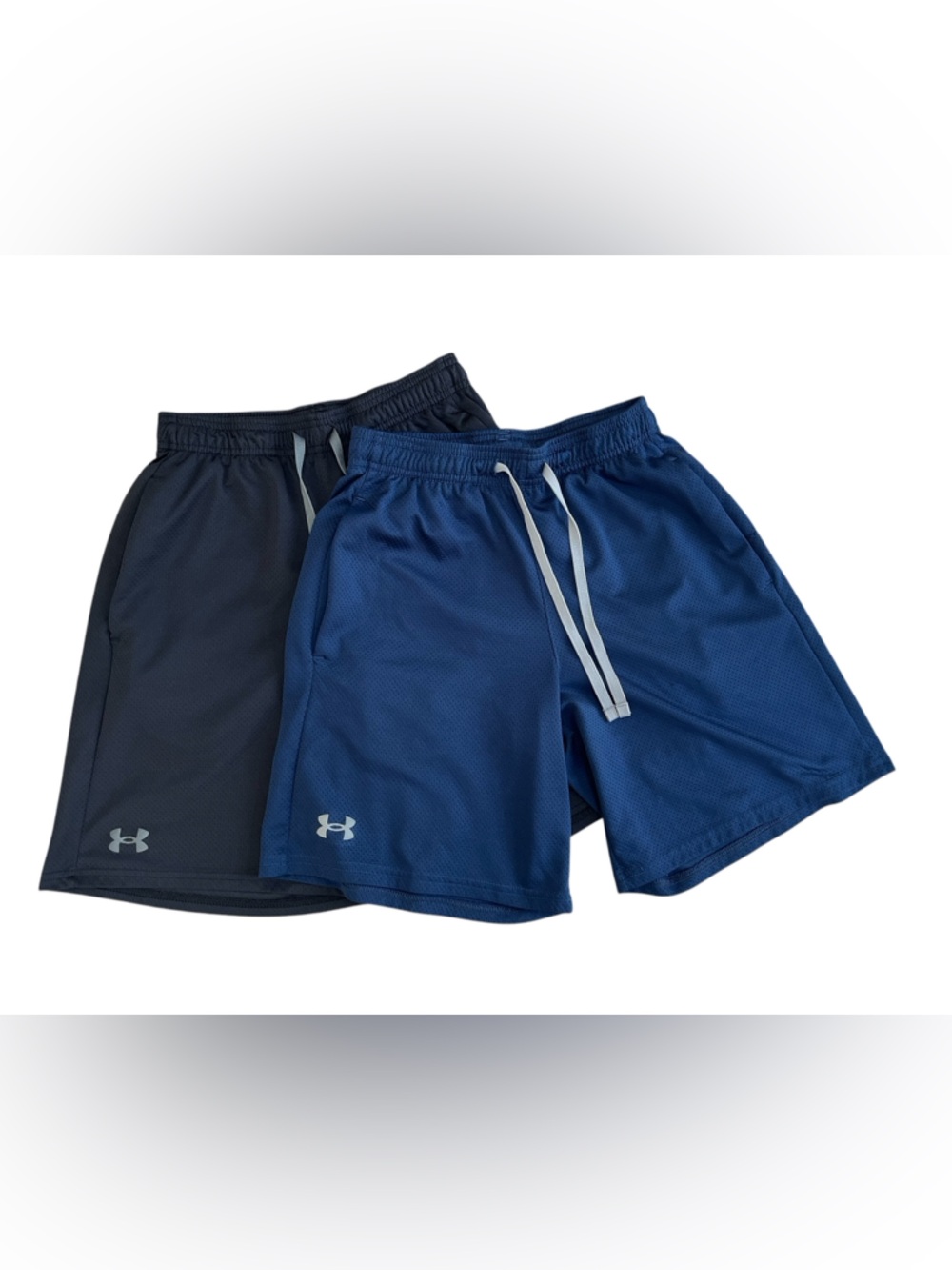 Under Armour Men’s Athletic Shorts - Black & Navy Blue Pair, Size S